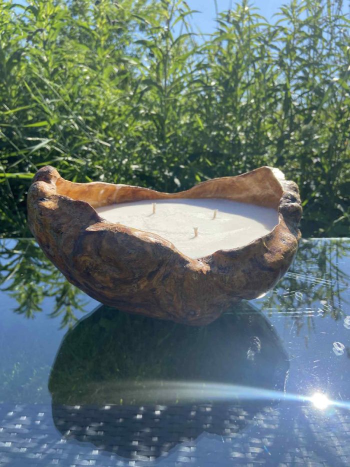 Rustic Soy Candles Wood Bowl